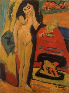 Nude garota por trás da cortina